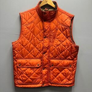 Lands' End Primaloft Quilted Vest Orange Hunting Men's L 42-44